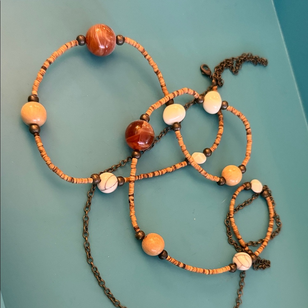 Elegant Brown Beaded Necklace